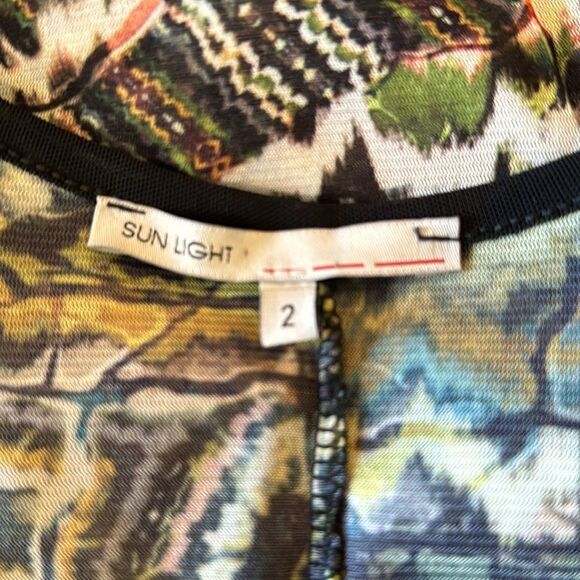 NWT Sun Light mesh knee-length dress Multicolor. Medium - Picture 7 of 7
